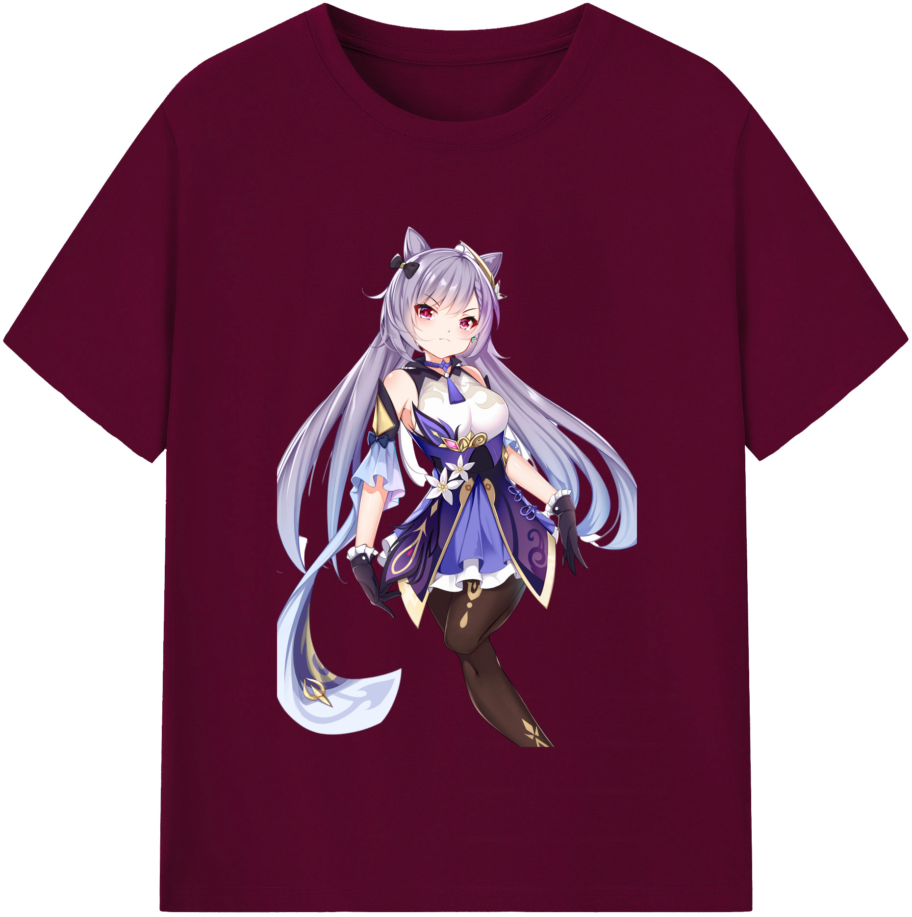 げんし神 刻晴 こくせい genshin Kokusei レディースカジュアルプリントTシャツ（綿100％）